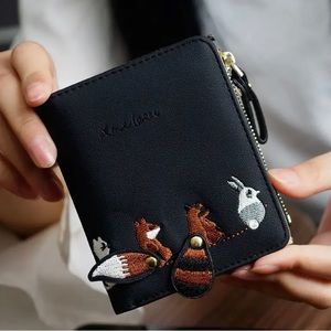 Feel Cute & Unique |Faux Leather Coin Card Holder Zipper Pet Animal Wallet